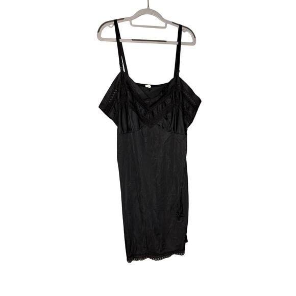 Vintage Richform 80s/90s black silky nightgown slip dress - Picture 1 of 6